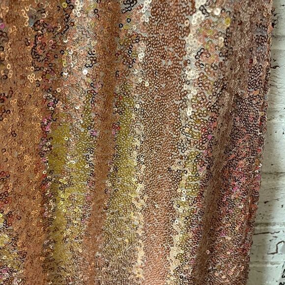 Rose Gold Sequin Formal Cocktail Wedding Dress Large/XL - Picture 15 of 16